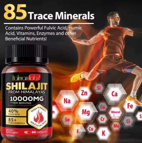 Shilajit-Harz reine Himalaya-Kapseln Gesundheit Shilajit- 10000 MG für echte Männer