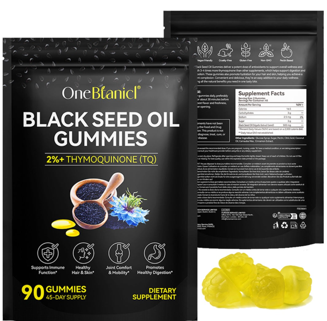 Vegan Black Seed Oil Gummies – Immune, Heart & Skin Support, Natural Nigella Sativa BSO