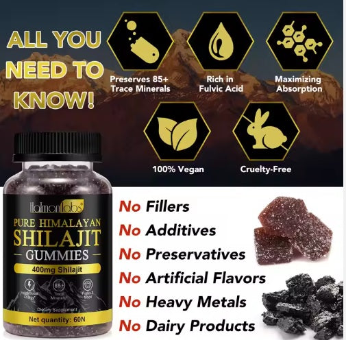 Himalayan Shilajit Harz Extrakt Ergänzung Boost Energy Immun Support Original Shilajit Gummies