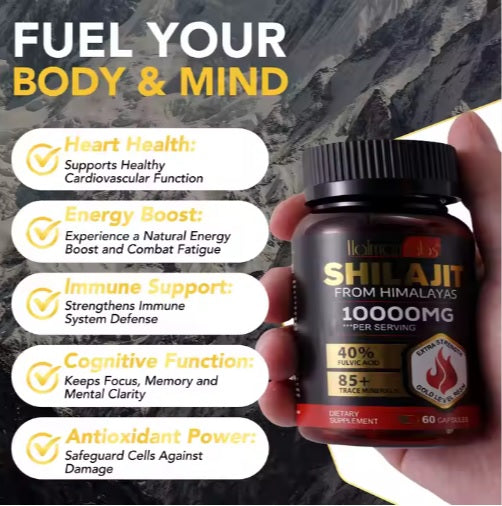 Shilajit-Harz reine Himalaya-Kapseln Gesundheit Shilajit- 10000 MG für echte Männer