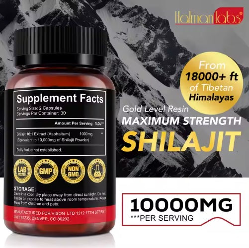 Shilajit-Harz reine Himalaya-Kapseln Gesundheit Shilajit- 10000 MG für echte Männer
